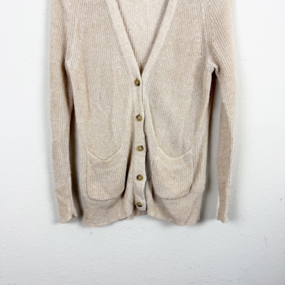 J. Crew Relaxed Cotton Linen Blend Cardigan Sweater Size Small - Picture 2 of 6